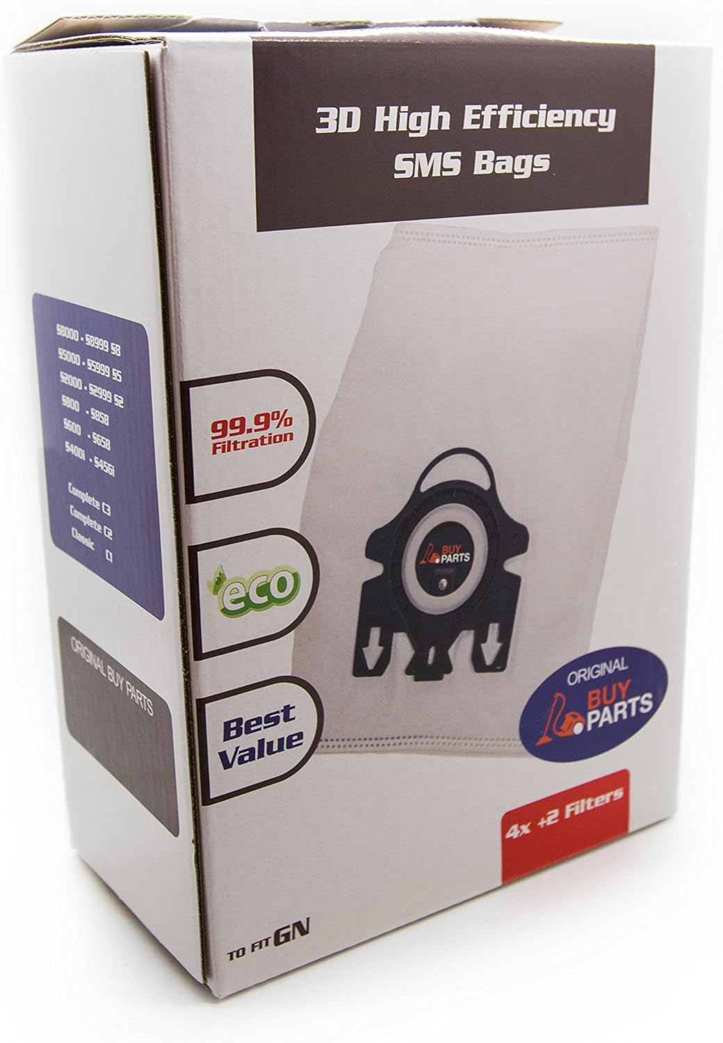 Miele AirClean 3D Efficiency Dust Bag, Type GN, 4 Bags & 2 Filters by buyparts