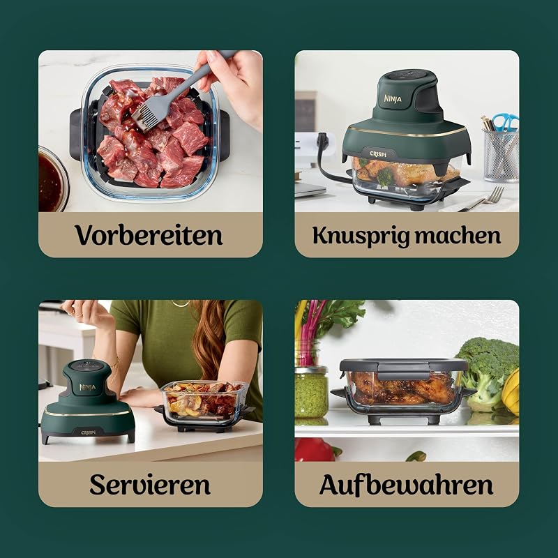 CRISPi tragbare Heißluftfritteuse, 3,8 l & 1,4 l, Grün — Foto 8 von 8