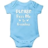 AW Fashions Please Pass Me To Grandma Baby Bodysuit Funny Adorable Newborn Clothes for Boys, Girls, Unisex