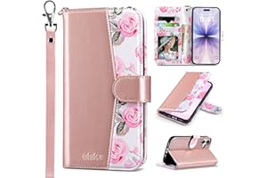 ULAK Compatible with iPhone 17 Wallet Case, Women PU Leather Shockproof Protective Folio Flip Cover with [RFID Blocking] Card Holder Kickstand for iPhone17 6.3 inch 2025, Rose Gold