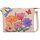 Anna by Anuschka womens Hand-painted Women's Genuine Leather Slim Medium Crossbody
