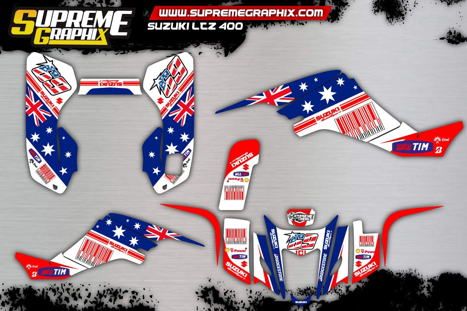 Sticker Kit Matte Yamaha YFZ 450 ADESIVI Sticker KLEBER AUFKLEBER