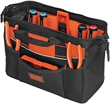 BLACK+DECKER 12-Inch Wide Mouth Tool Bag Zippered Durable 600 Denier Fabric view 8