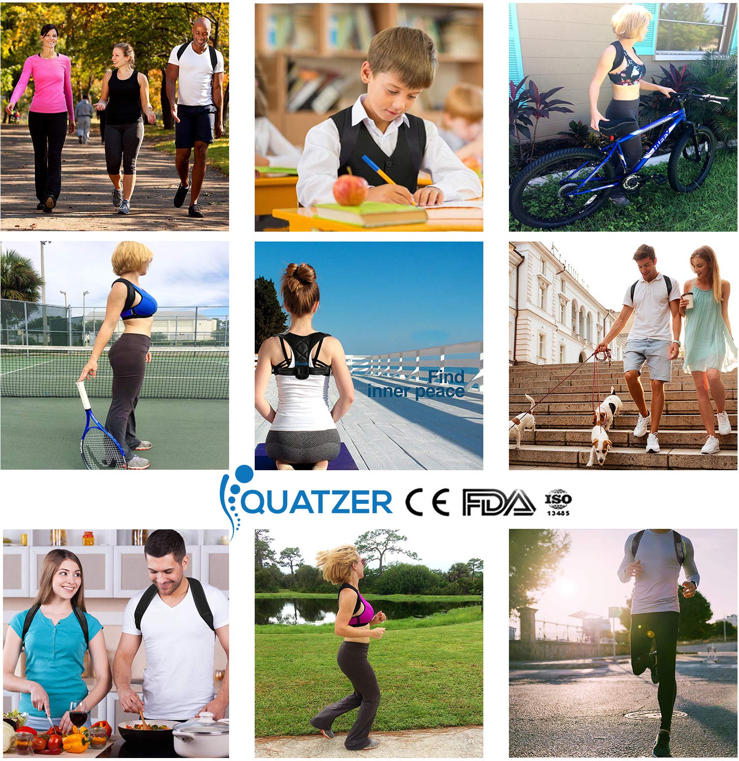 Haltungskorrektur und Rückentrainer für Herren und Frauen - Verstellbare Rückenbandage für gerade Schulterunterstützung - Unterstützung für Wirbelsäule, Nacken - kostenlose Tasche+Ebook+Elastikband