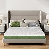 sogesfurniture Twin Size Mattress, 6 inch Bamboo Charcoal Gel Memory Foam Mattress for Comfort Sleep &Cooling Night Sleep, CertiPUR-US Certified,White and Green,