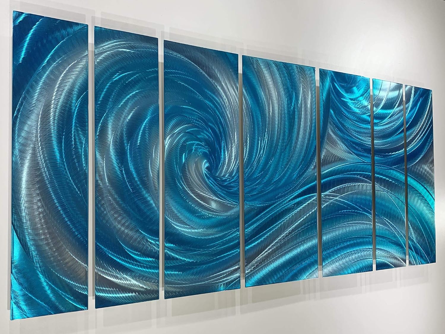 Amazon.com: Metal art, turquoise painting, modern original, teal ocean