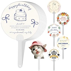 Custom PET Hand Fans Bulk, Custom Photo Round & Special Shape Cut Promotional Fans