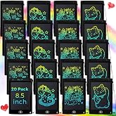 Zhehao 20 Pack 8.5 Inch LCD Writing Tablet Drawing Board,Black,Cute | Reusable Erasable Doodle Pads for Kids Ages 3-8, Educational Toys Bulk, Party Favor Games, LCD Drawing Activities