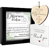 Difference Maker Gifts for Coworker Leader Teacher Coach, Inspirational Gift Ideas with Frame Ornament Card for Farewell Retirement Birthday, Appreciation Gifts Quote Sign Office Desk Decor HF486