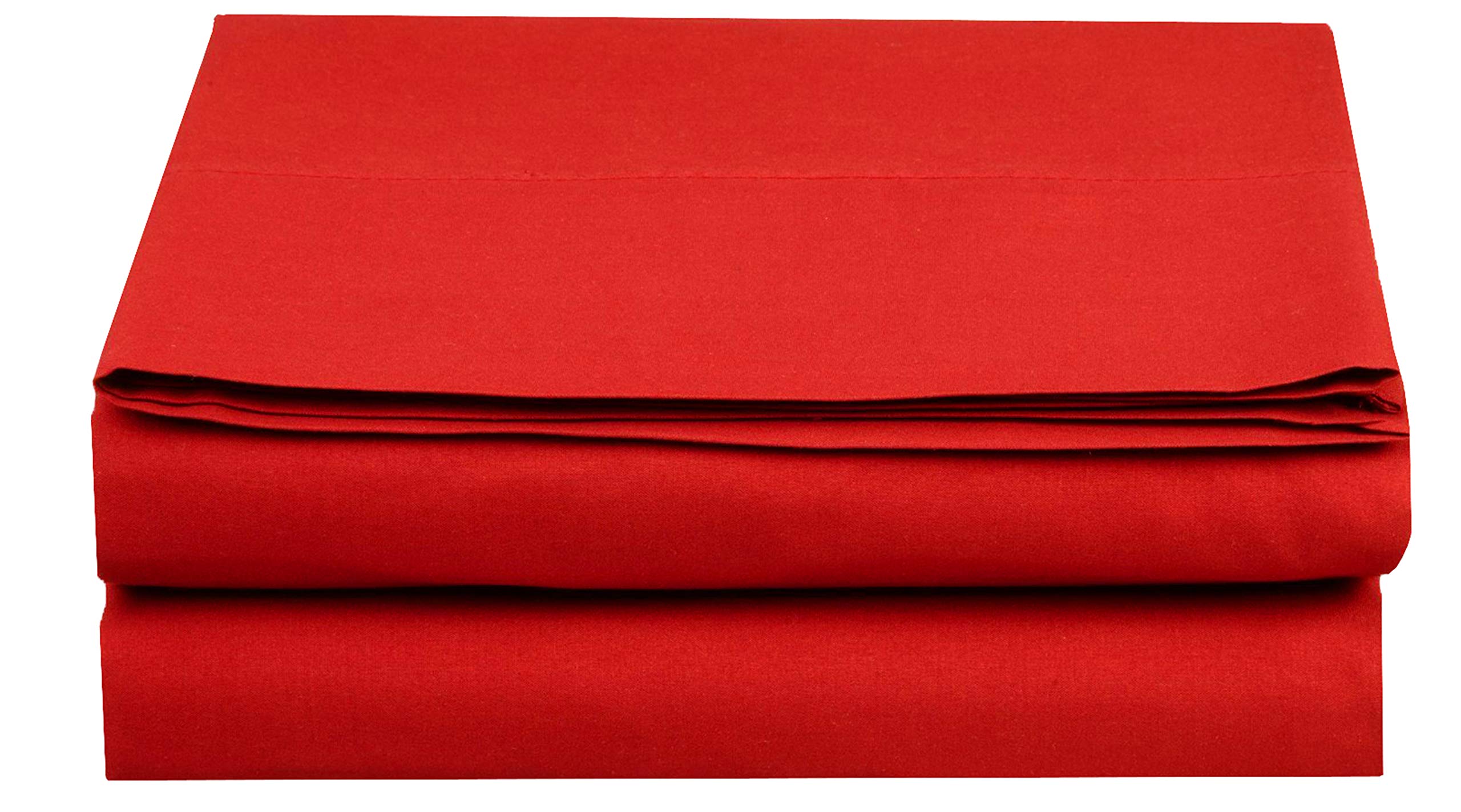 Elegant Comfort Bedding Flat Sheet, Wrinkle-Free, Stain-Resistant, Microfiber, Red, King
