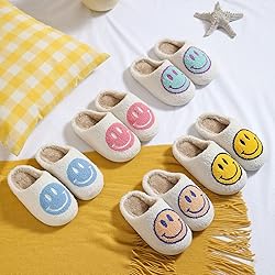 KEYUSHOP Happy Face Slippers for Kids Smile Face