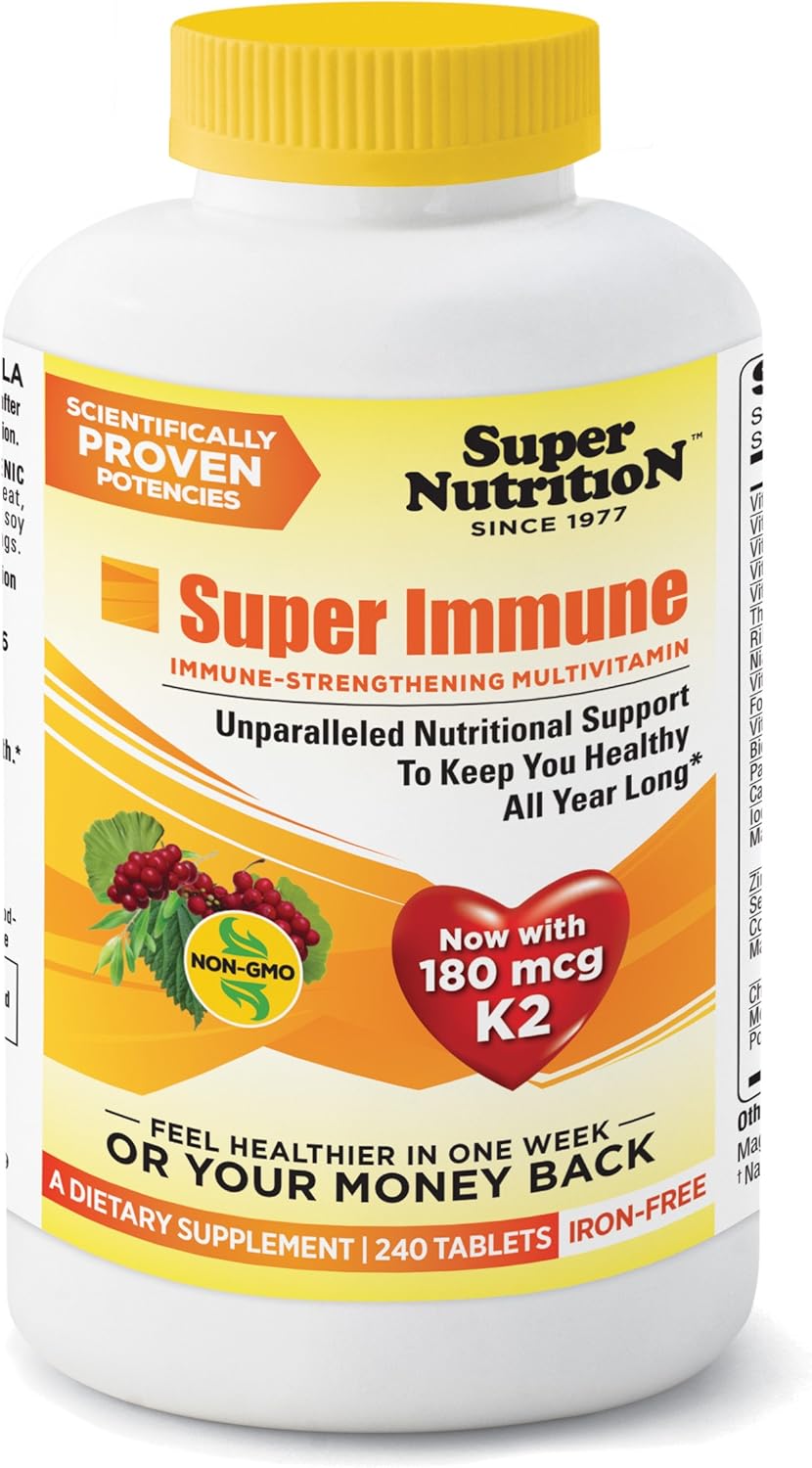 SuperNutrition, Super Immune Multi-Vitamin, Iron-Free, High Potency, One/Day Tablets, 240 Day Supply