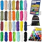 WEREWOLVES 28 Colors Paracord 550 Combo Crafting Kits with Instruction - Multifunction Survival Parachute Cord Making Paracord Bracelets, lanyards, Dog Collar - 10 Feet Each Paracord Rope