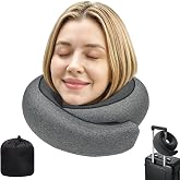 BOLEISE Travel Pillow, Neck Pillow for Airplane, Ergonomic Memory Foam Travel Neck Pillow for Airplanes, Comfortable Flight Pillow for Long Flights &amp; Sleeping