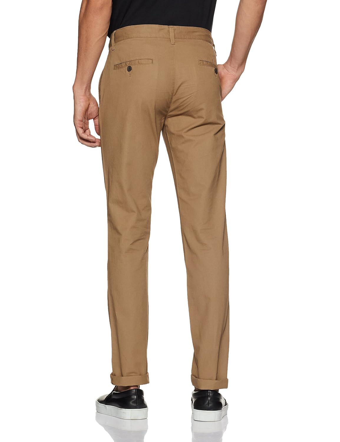 peter england men's slim fit casual trousers