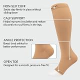 360 Relief Open Toe Compression Socks 15-20 mmHg L/XL Beige 1 Pair view 4
