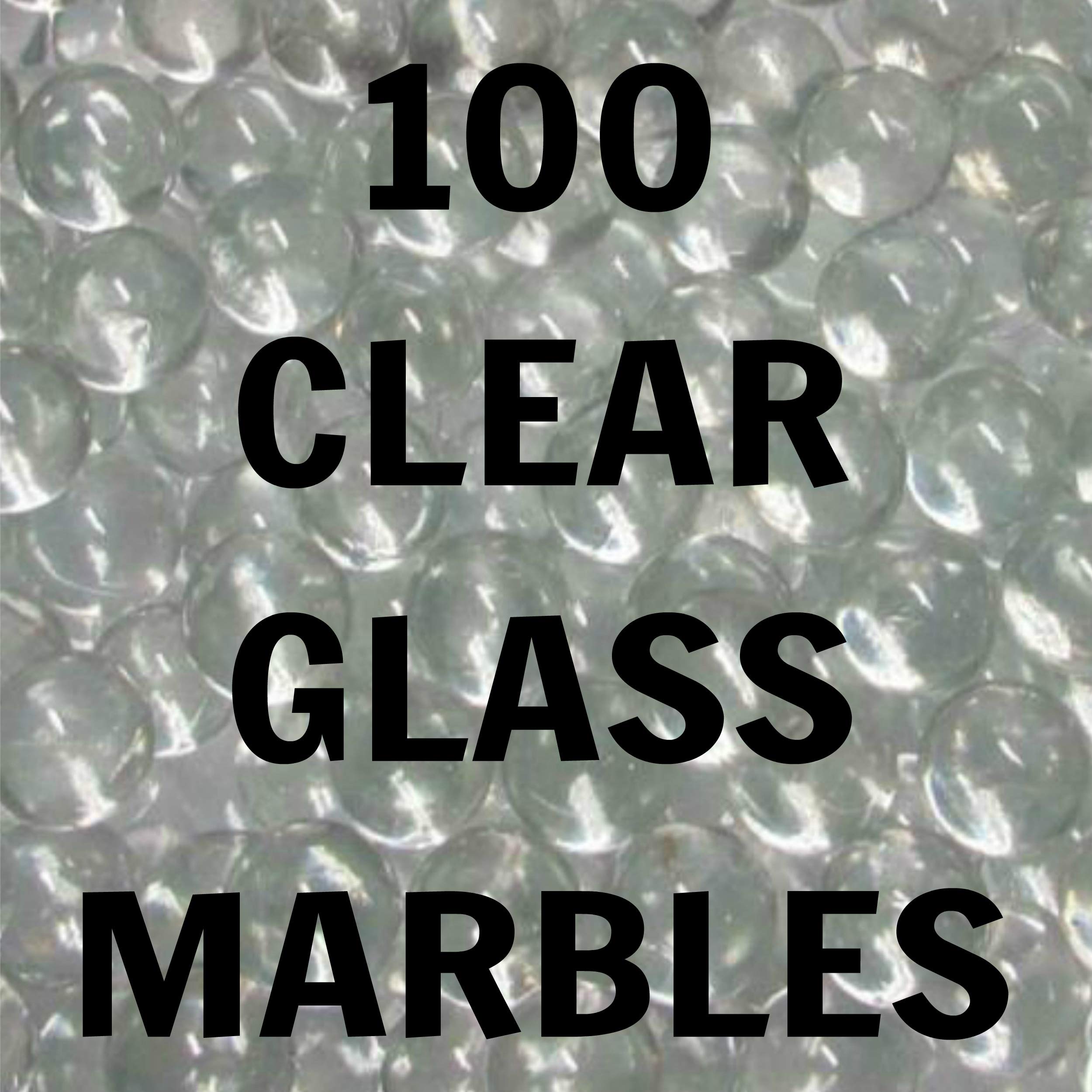 cleverlittlegifts 14mm Clear Glass Bubble Glass marble - ideal for Vase decoration - fish tanks (Clear Marbles, 100 marbles)
