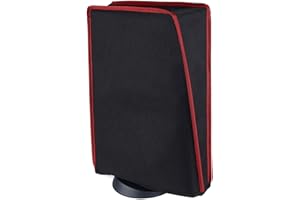 PlayVital Black Nylon Dust Cover for ps5, Soft Neat Lining Dust Guard for ps5 Console, Anti Scratch Waterproof Cover Sleeve f
