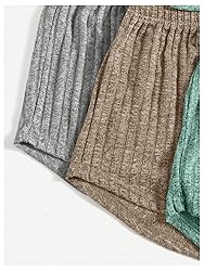 GORGLITTER Women's 3 Sets Ribbed Pajamas Set