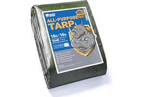 GUARD SHIELD Tarp Green Tarps Heavy Duty Waterproof 16x16 Feet Extra Large Outdoor Tarp Cover 12mil