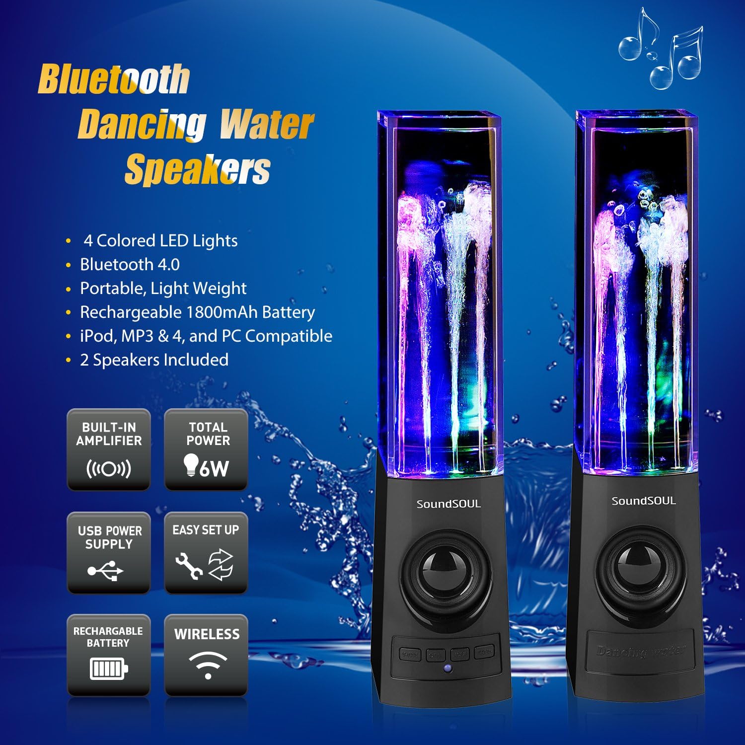 light up wireless water speakers
