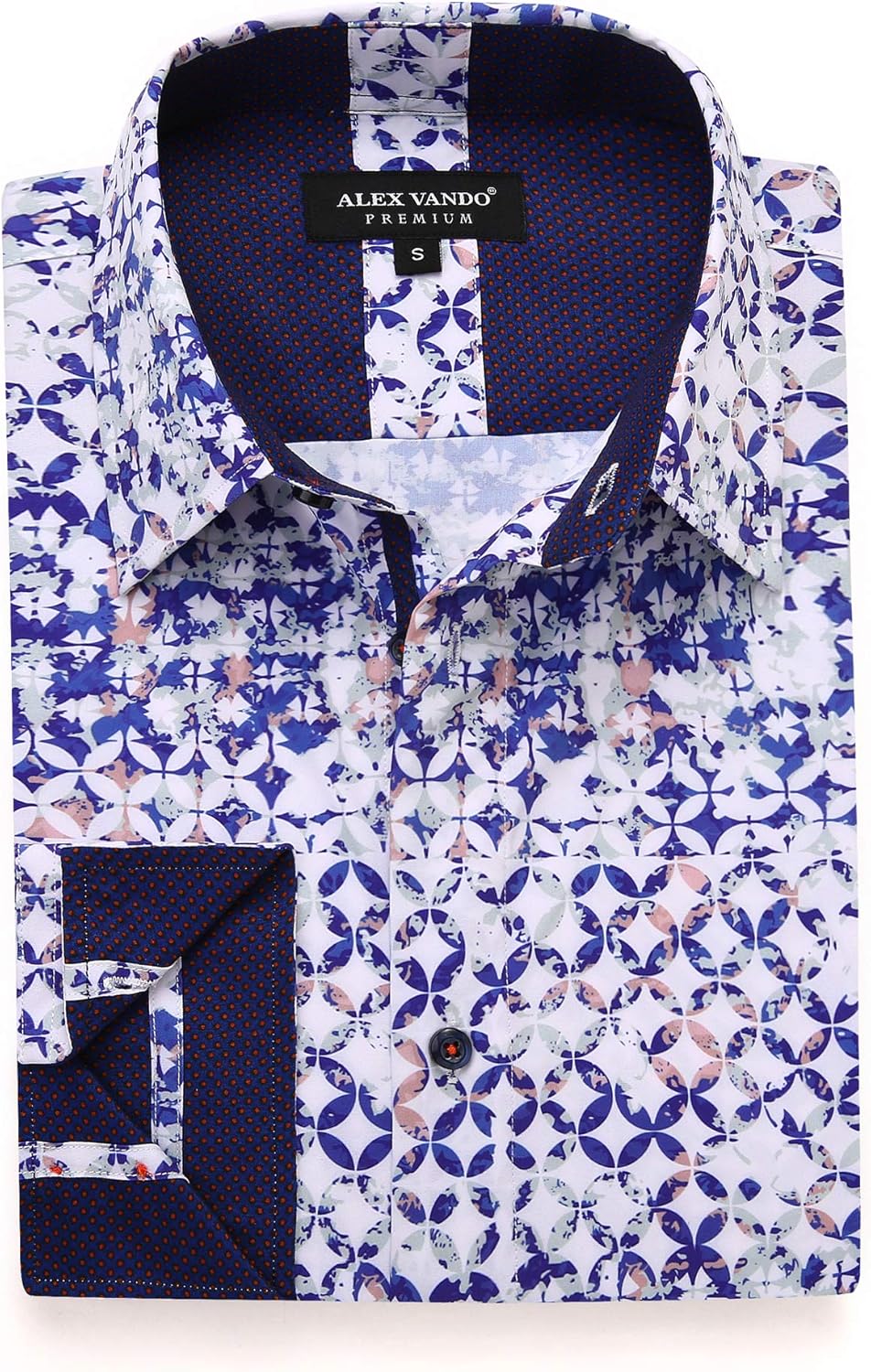 Alex Vando Mens Printed Dress Shirts Long Sleeve Regular Fit Fashion Shirt at  Men’s Clothing store