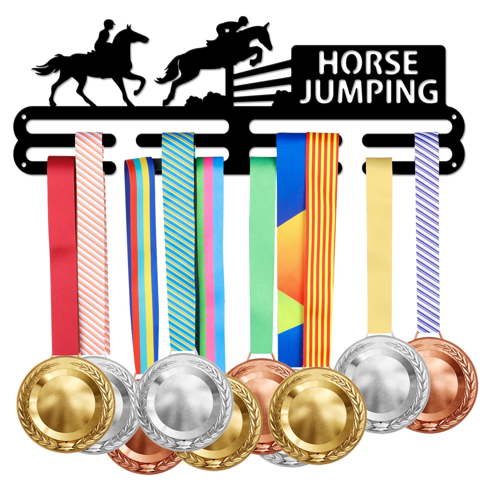 SUPERDANT Riding Medal Hanger Display Men Horse Jumping Sports Medal Display Rack for 40+ Medals Trophy Holder Awards Ribbon Holder Display Wall Hanging Athlete Gift