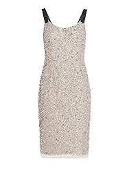 Adrianna Papell Women's Beaded MIDI Dress, Marble, 6