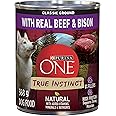 Purina ONE Classic Ground True Instinct Wet Dog Food, Beef & Bison - 368 g Can (12 Pack)