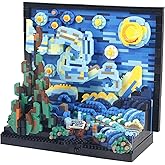SAMYBLOCKS 2000+PCS Creative DIY Starry Night Micro mini Building Blocks,3D Painting Frame Wall Art Decoration Collection Construction,Best Gift for 14+ Boys Girls or Adults