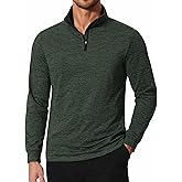 COOFANDY Men's Quarter Zip Shirts Workout Fleece Lined Lightweight Long Sleeve Pullover Sweatshirts