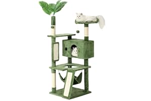 Hoopet 63IN Cat Tree Tower for Indoor Cats Large Adult, Cat Scratching Posts Featuring with Scratching Boards, Wide Plush Perch and Interactive Dangling Balls Ideal for Multi-Cat Households