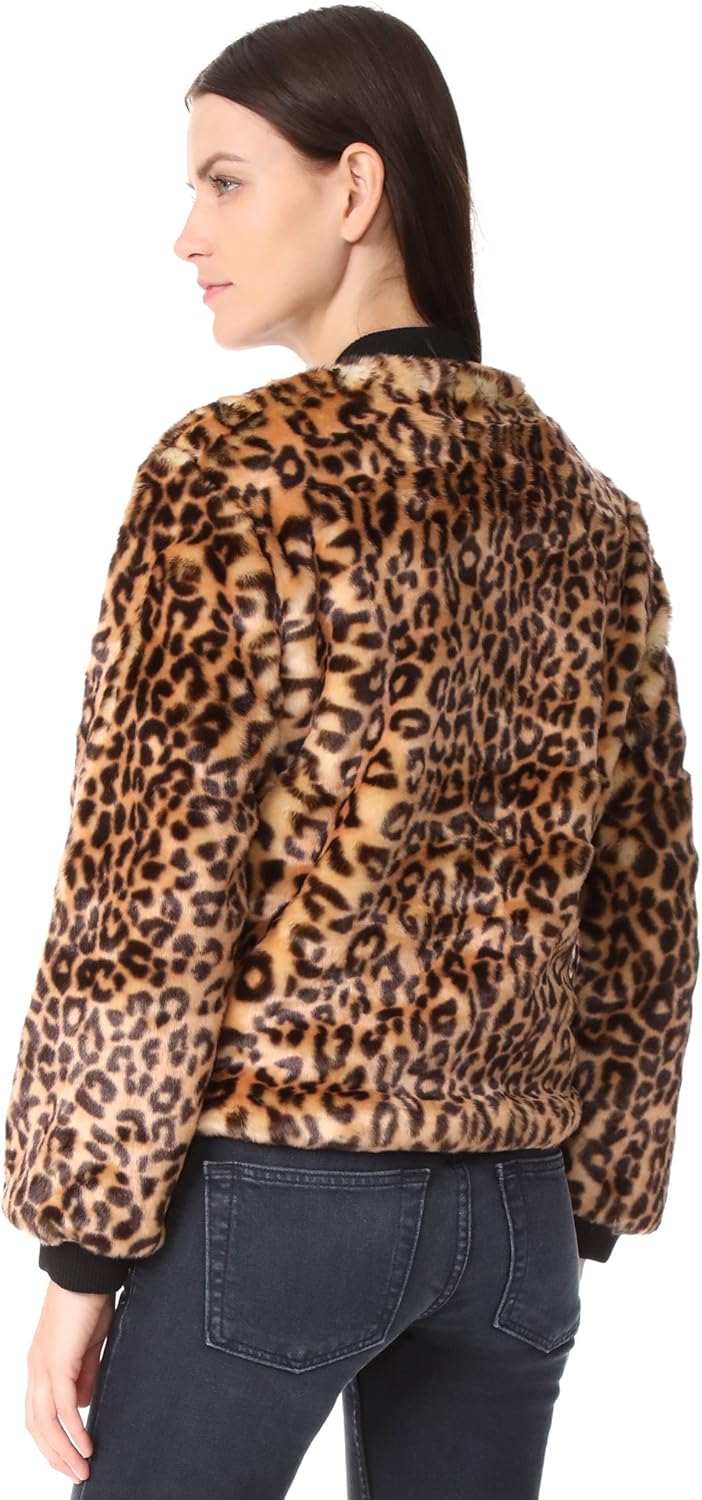 splendid leopard faux fur jacket