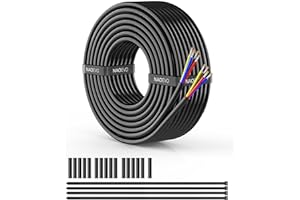 NAOEVO 18 Gauge Wire 4 Conductor Wire, 18 AWG 4 Core Stranded PVC Cable, Tinned Copper/Low Voltage 12V/Flexible Extension Cord for Automotive Trailer Wiring, Lamp Cord, Marine, RGB Cable (30FT)