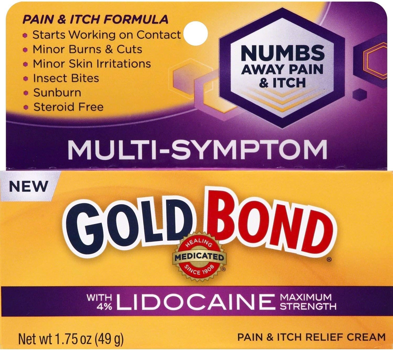 Gold Bond Pain & Itch Relief Cream with Lidocaine, 1.75 Ounces: Health & Personal Care