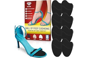 DJAER 8 Metatarsal Pads for Women Anti Sliding Pads for Open Toe Shoes. Ball of Foot Cushions for Women High Heel All Day Pain Relief High Heel Comfort Pads