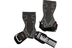 GRIP POWER PADS Lifting Grips PRO Weight Gloves Heavy Duty Barbell Gymnastics Straps Alternative to Power Hooks Deadlifts Adjustable Neoprene Padded Wrist Wrap