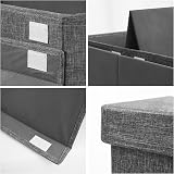 VERONLY Large Foldable Toy Box with Lid Dark Grey 60x31x39 cm Storage Chest view 7