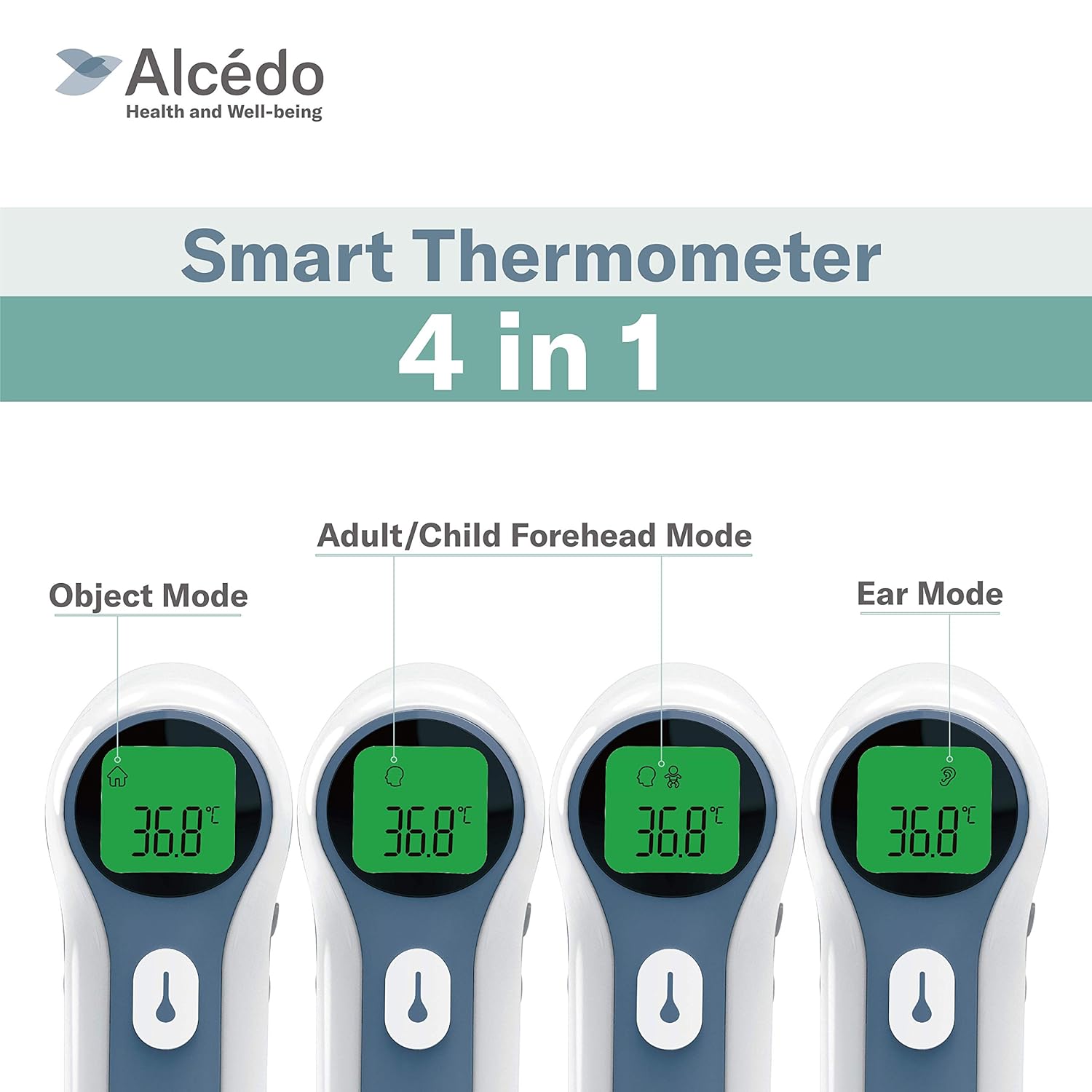 Alcedo Forehead and Ear Thermometer for Adults, Kids, and Baby | Digital Infrared Thermometer for Fever | Touchless, Instant Read, Medical Grade | Pouch and Batteries Included: Industrial & Scientific