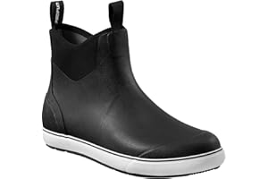 Piscifun Men’ s Deck Boots, Waterproof Fishing Rain Boots, Anti-Slip Rubber Boots with Breathable Neoprene Lining