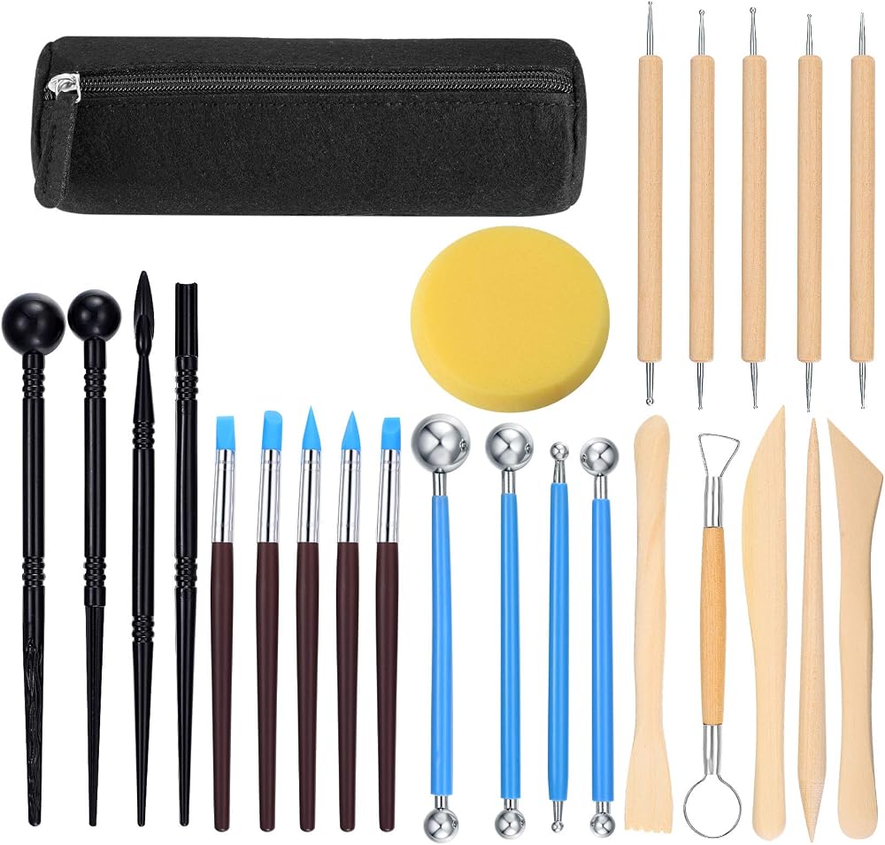 Xiaomoyu Polymer Clay Tools 25 Pcs Set Ball Stylus Craft Kit with Case