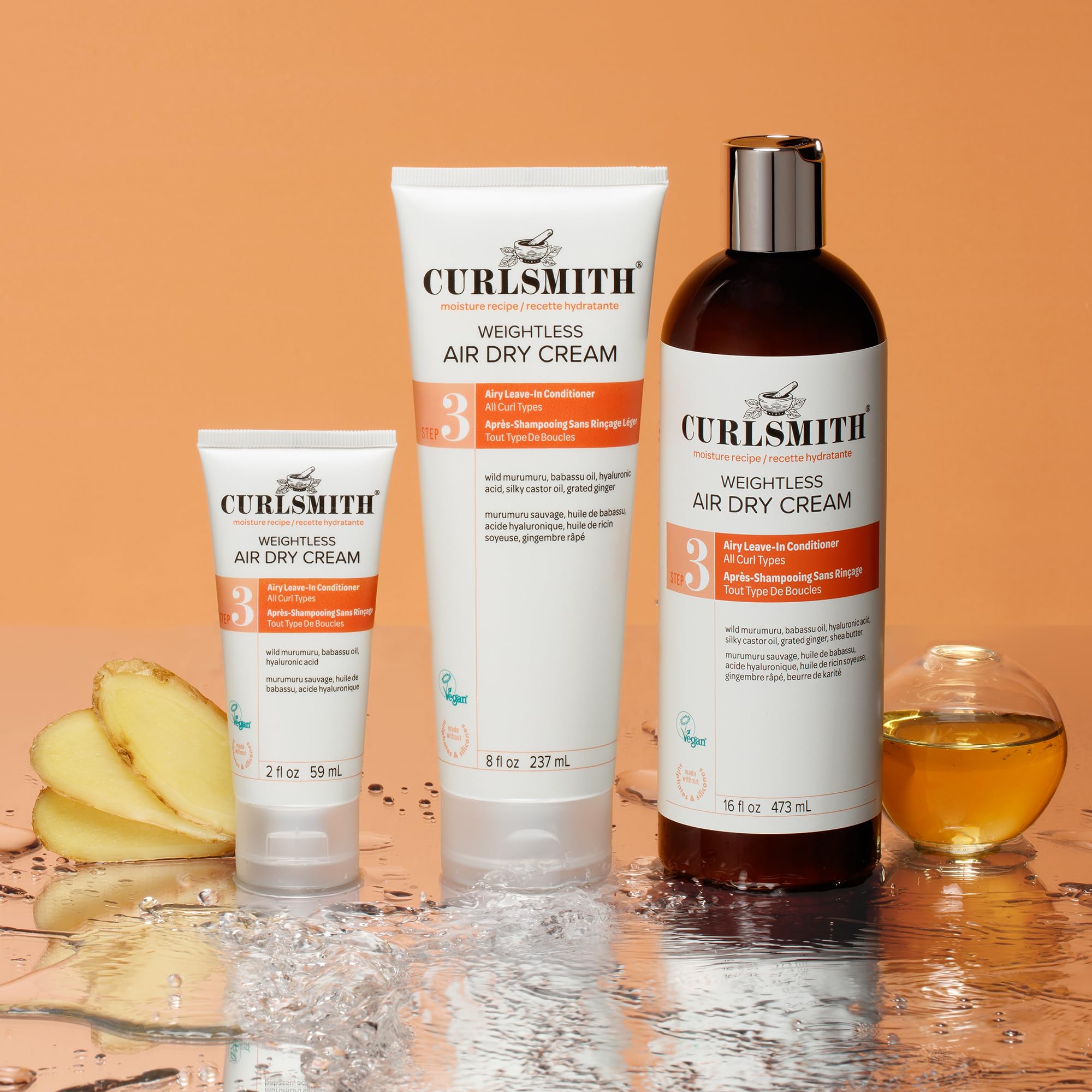 CURLSMITH Weightless Air Cream - Air Dry Curl Cream, Hydrating and Detangling, Best Leave-In for Dry Curly Hair, For All Curl Types, Vegan & Cruelty Free