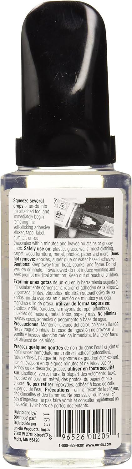 un-du Original Formula Sticker, Tape and Label Remover (Cannot Be Sold in California) - 4 Ounce