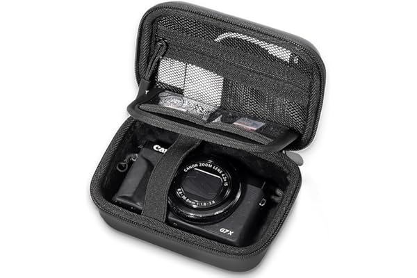 ProCase Hard Shell Digital Camera Case for Canon G7X Mark III -Black | Compact Small Cameras Travel Carrying Storage Bag for Sony Cybershot, PowerShot SX740, Ricoh GR III, Kodak Pixpro
