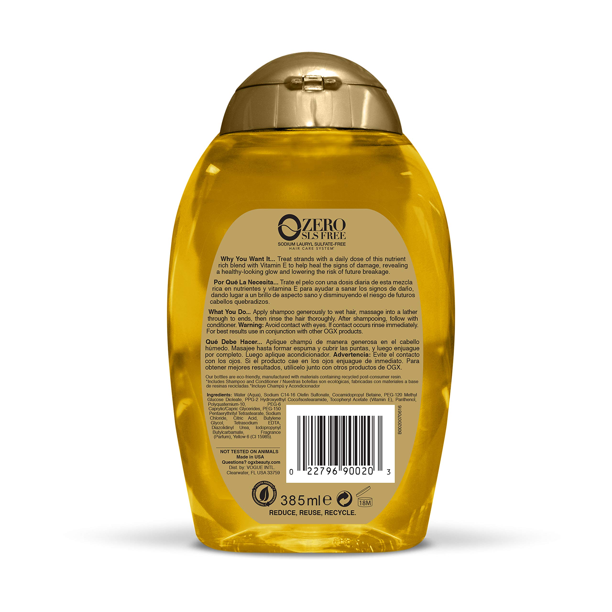 OGX Shampoo, Healing Plus Vitamin E Shampoo, One Bottle