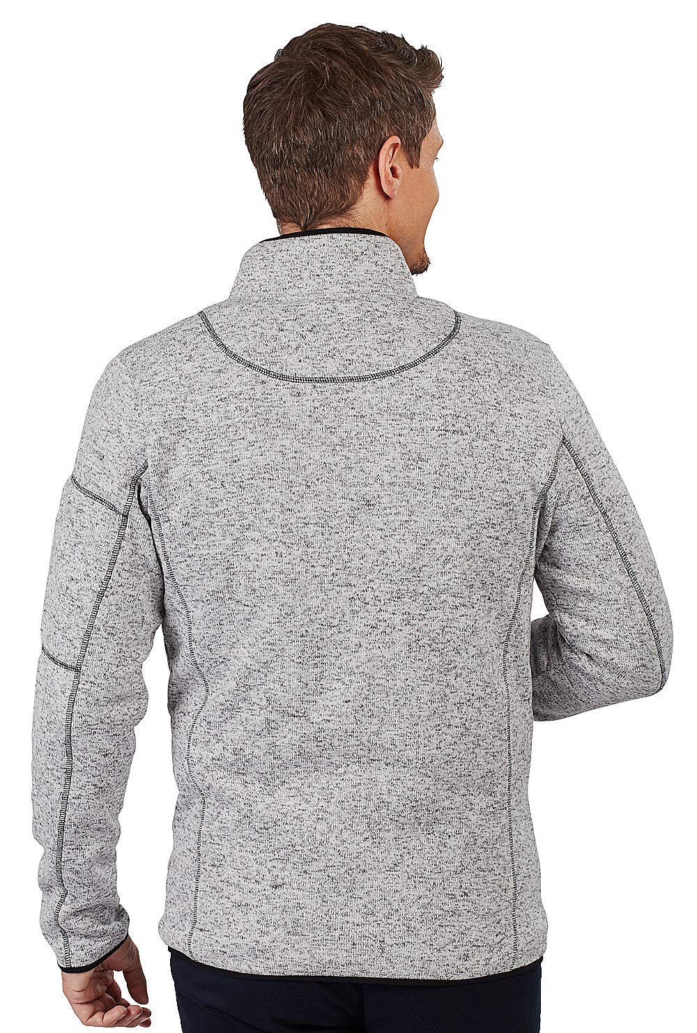 Stubai - Strick Fleecejacke Herren/Strickjacke mit Fleece Innenseite für Outdooraktivität, Strick Fleece Jacke mit Stehkragen und Reißverschluss ,Grau-mele,L 2