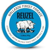 REUZEL Blue Pomade Strong Hold High Shine 3.38 oz 95g | Water soluble pomade. Strong hold. High shine finish. Rinse out easily. No residue. Sleek, Controlled look. Most hair types.