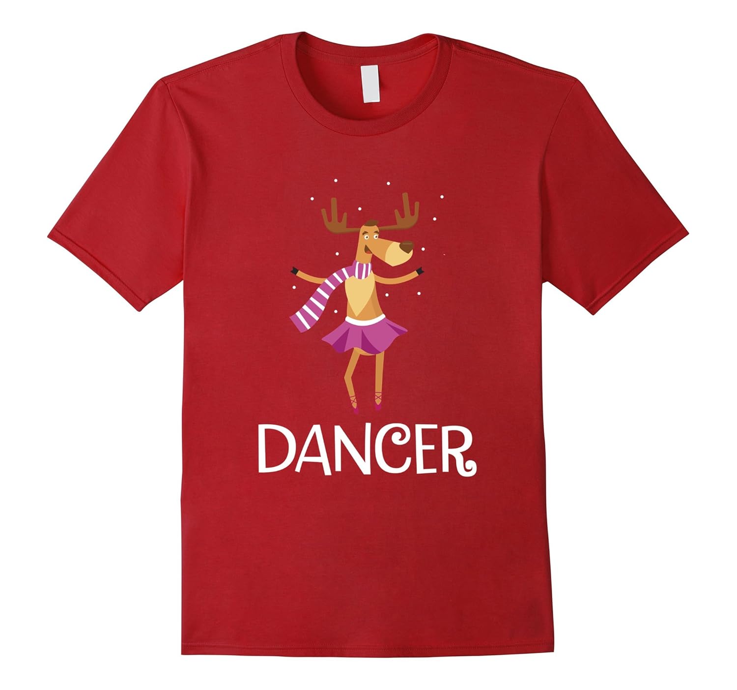 Dancer Prancer Christmas Dancing Reindeer T-Shirt-Rose