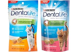 Purina Dentalife Dental Treats for Cats Bundle; Savory Salmon and Tasty Chicken