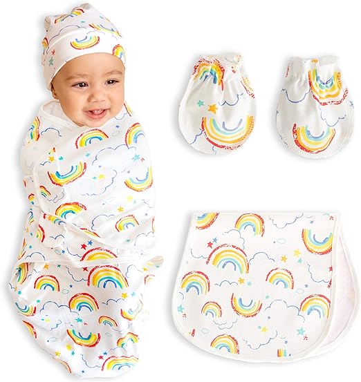 rainbow swaddle set